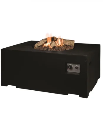Rektangulært Gaspejs Ildbord Sort