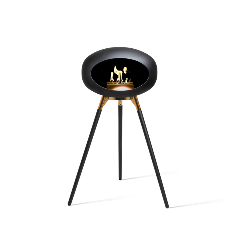 Sort Biopejs Med Rose Gold Skål Ground Wood 79cm Ben Sort