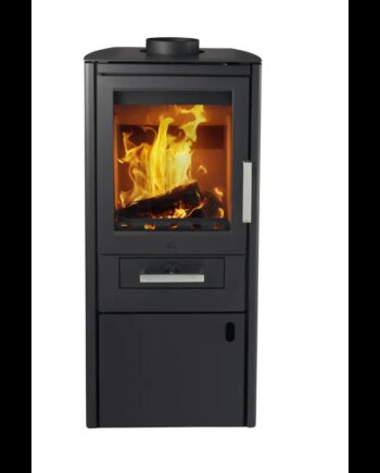 Varde Bornholm Stål Sort Med Sideglas Brændeovn