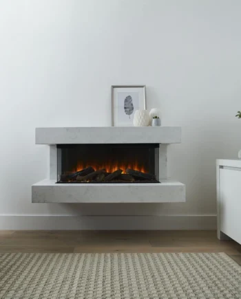 Winchester 1200 Hvid Marmor Vægmonteret Elektrisk Pejs